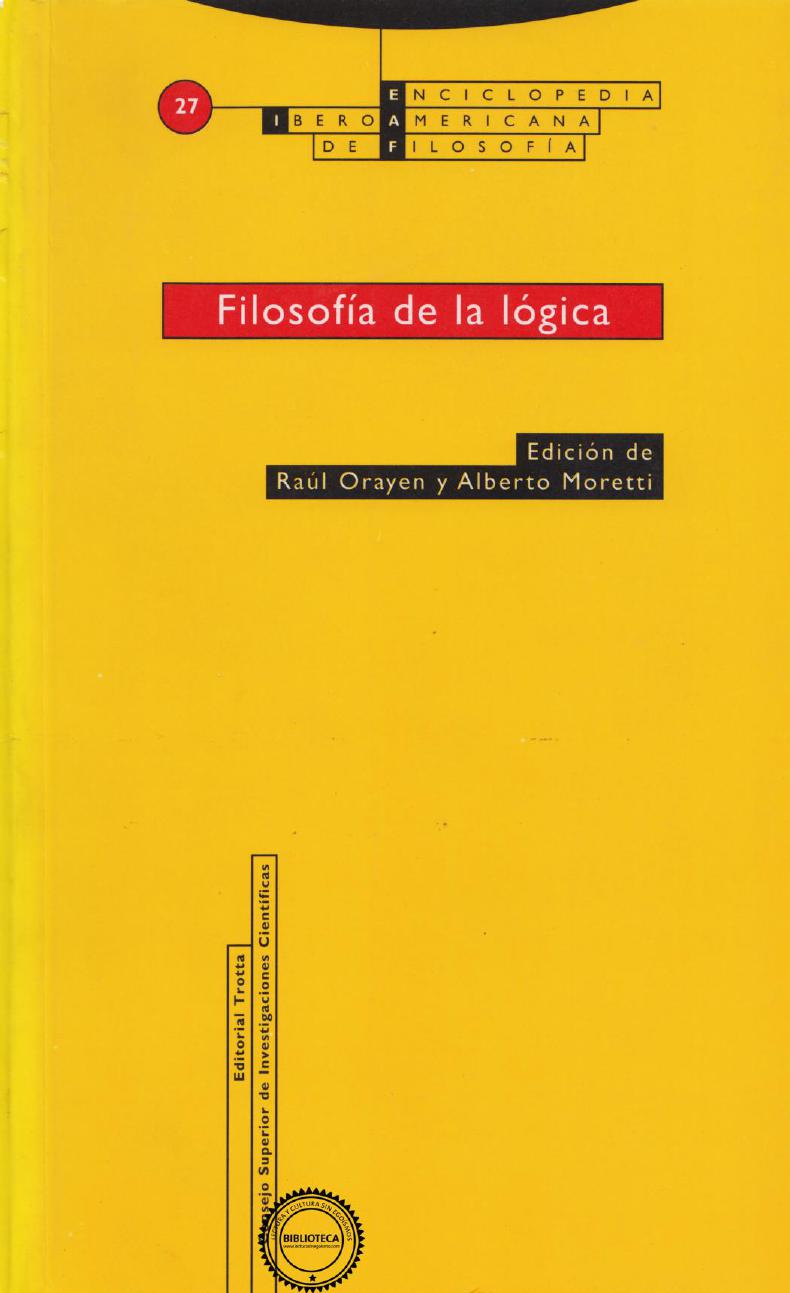 Enciclopedia Iberoamericana de Filosofía. Filosofia de la lógica